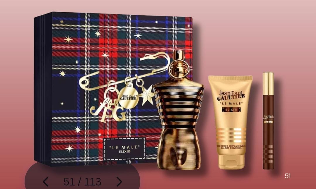 Jean Paul Gaultier Le Male Elixir Set para Hombre 3 Piezas | Perfume Original