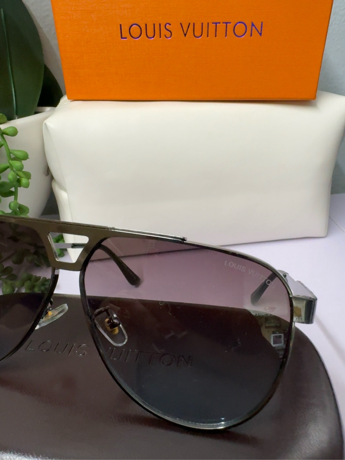 Lentes de Sol Estilo LV Aviador Premium – Negro Mate | Hombre