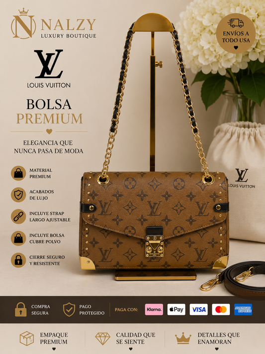 Bolsa premiun crossbody cafe monograma