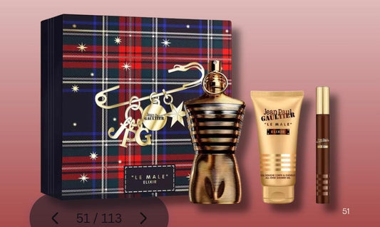 Jean Paul Gaultier Le Male Elixir Set para Hombre 3 Piezas | Perfume Original
