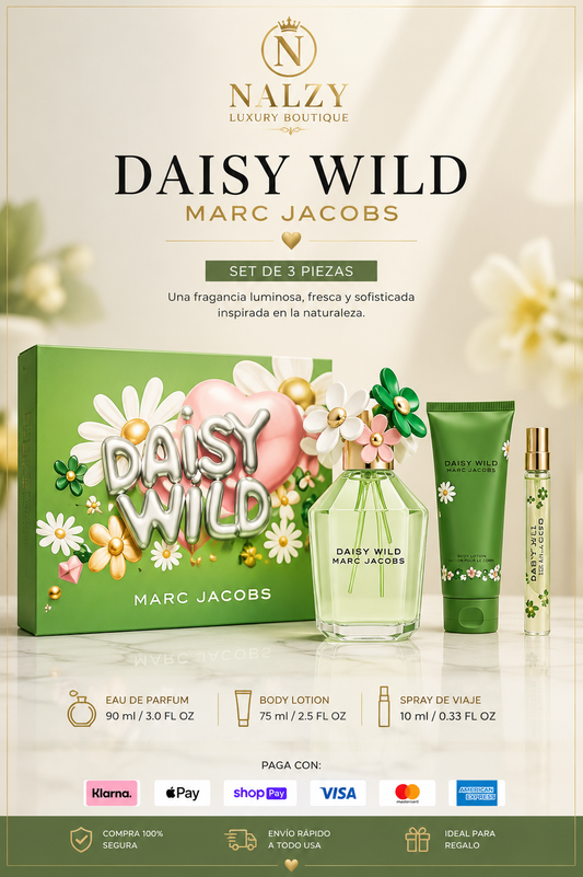 Marc Jacobs Daisy Wild Eau de Parfum Set para Mujer | 3 Piezas