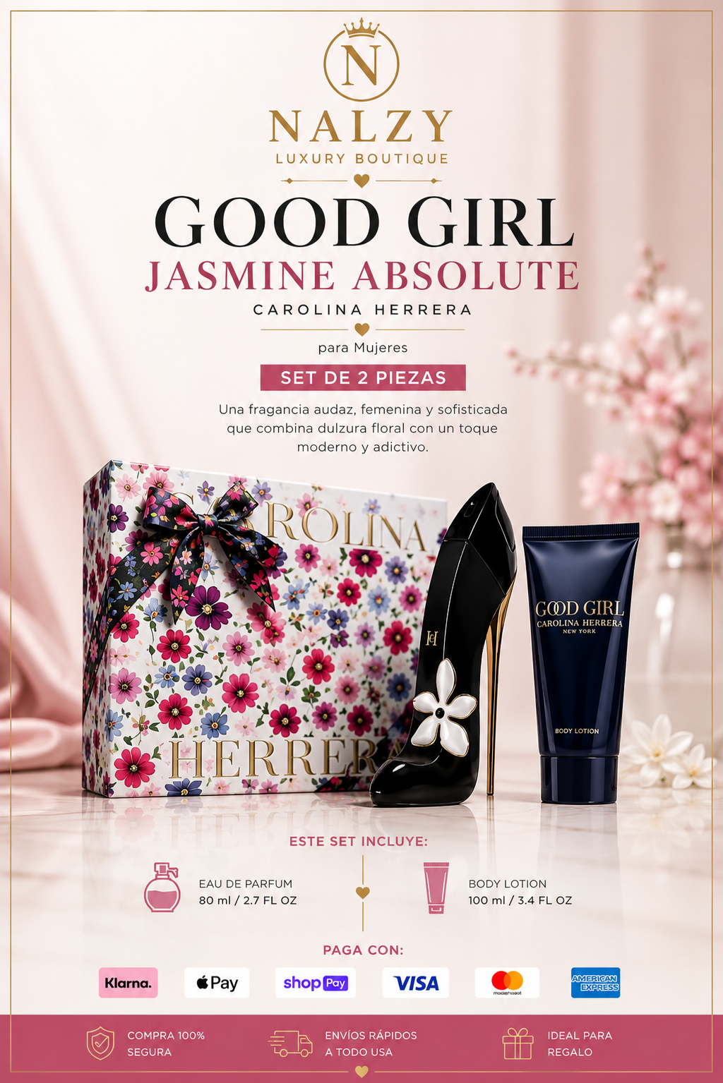 Carolina Herrera Good Girl Jasmine Absolute Eau de Parfum Set para Mujer | 2 Piezas