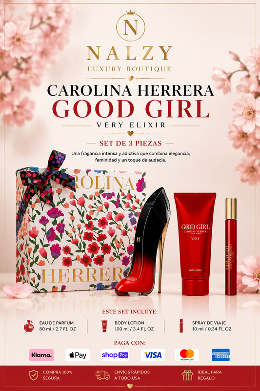 Carolina Herrera Very Good Girl Elixir Set de Regalo (3 Piezas)