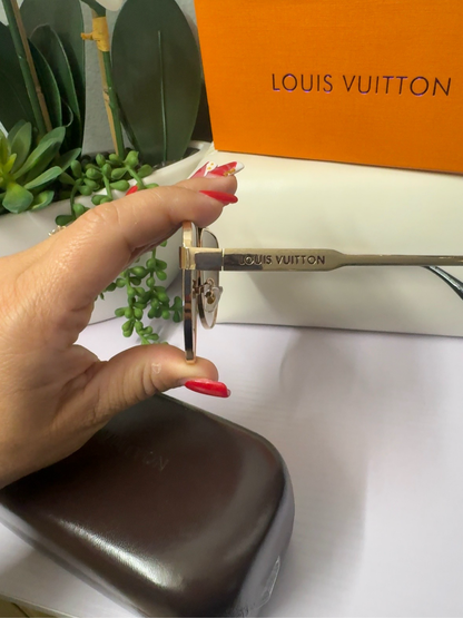 Lentes de Sol Estilo LV Aviador Dorados para Mujer – Café Degradado - Negro