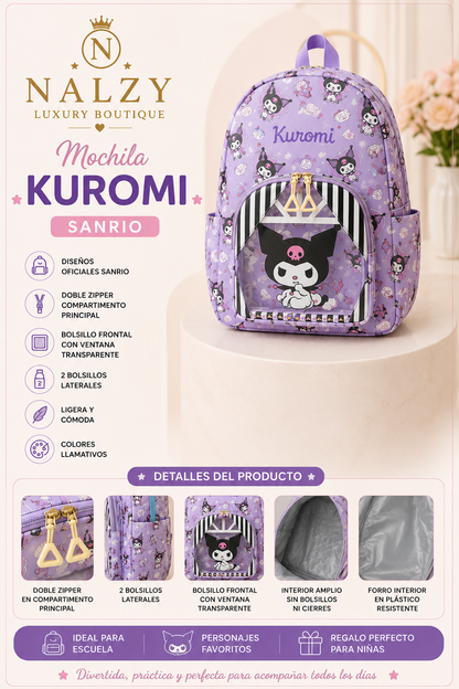 Mochila Infantil Sanrio con Ventana Transparente | Kuromi, My Melody y Cinnamoroll