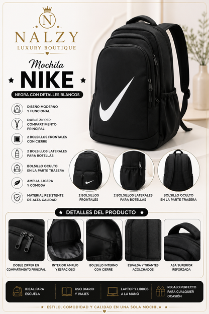 Mochila Deportiva Multifuncional Estilo Nike | Amplia, Cómoda y Resistente