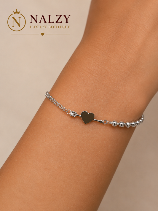 Pulsera de Corazón Flecha Plata 925