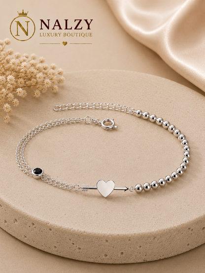 Pulsera de Corazón Flecha Plata 925