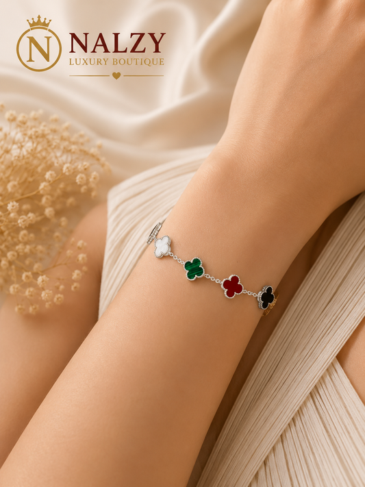 Pulsera Premium de Tréboles Multicolor – Elegancia Atemporal