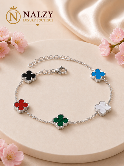 Pulsera Premium de Tréboles Multicolor – Elegancia Atemporal