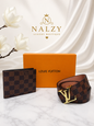 Set Premium para Caballero – Cartera y Cinturón Estilo Luxury Cuadros Café