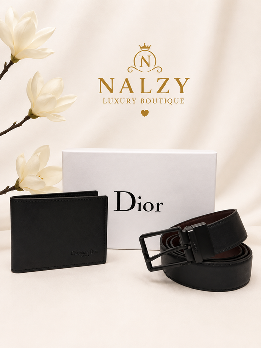Set Premium para Caballero – Cartera y Cinturón Clásico Negro Estilo Luxury