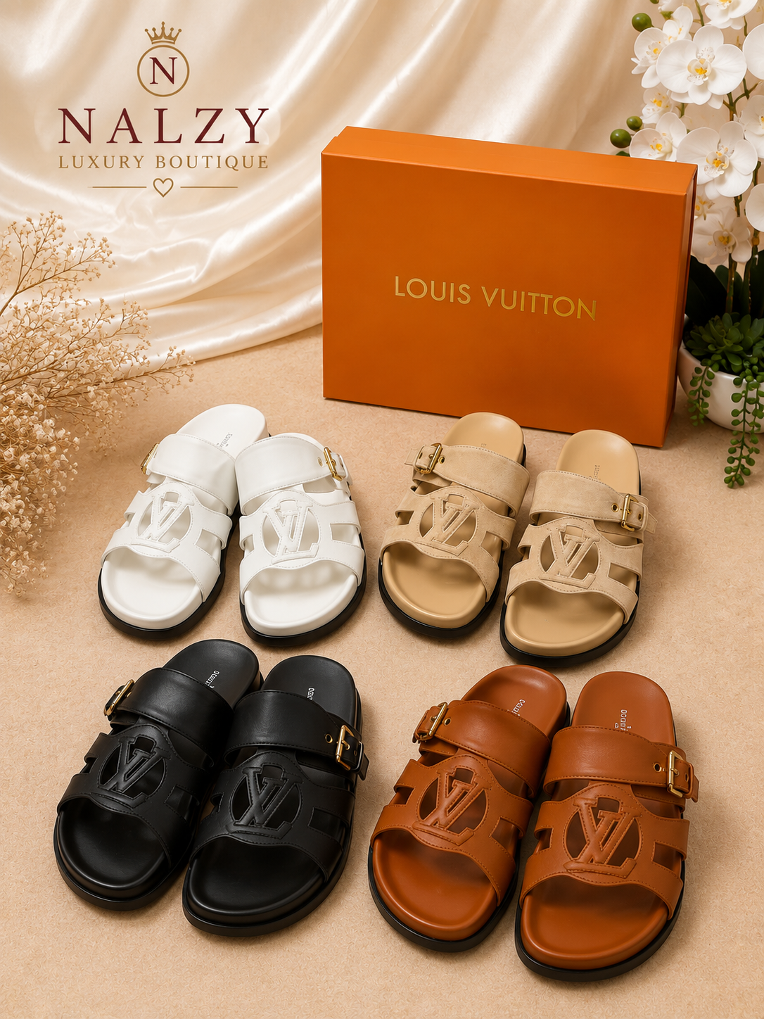 Sandalias LV Premium para Mujer con Hebilla Ajustable